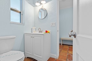 Front bedroom master bathroom shared with hallway