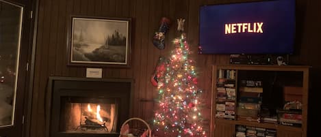 Holidays all year round.  Enjoy Netflix and a fire by the streaming smart TV