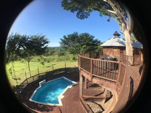 The Treehouse & Grounds Panoramic view with Private Pool