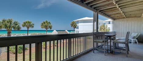 Plenty of balcony seating with breathtaking views of the gulf.