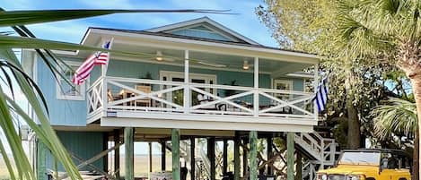 Front of Santorini Cottage facing E. Ashley Avenue. 