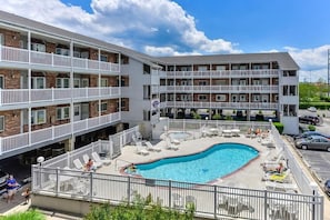 Huge Community pool with separate kiddie pool area.