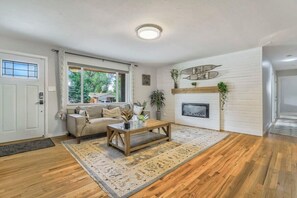 Main Floor Living Room with Electric Fireplace