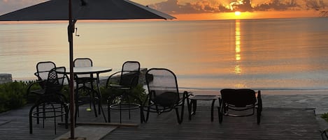 Sunrise from the beachfront deck