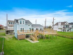 Seaside charm emanates from the quaint beach house façade