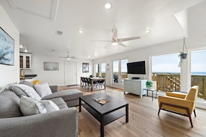 Seaside living space with ocean views