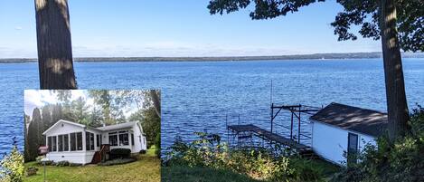 Two miles across Seneca Lake at one of deepest spots (600').