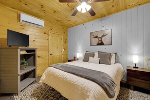Charming cabin vibes in our two-bedroom apartment.