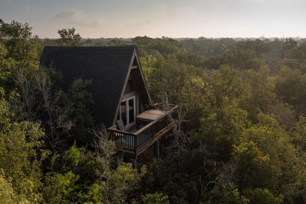 The Private Deck of our A-frame is too cute for words, and truly helps you melt away from the hustle and bustle of the city.