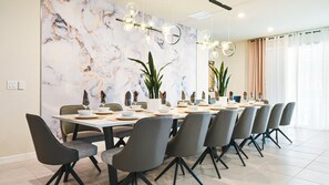 The large dining table is here for your wonderful family feast