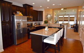 Beautiful kitchen with seating area