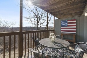 Balcony with outdoor dining