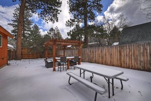 Picnic table for family lunches, maybe in the spring & summer!