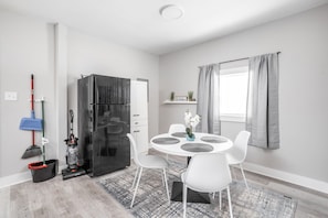 Pristine dining area to have a morning cup of coffee