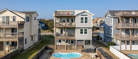 Life Is Still Good! Welcome home to this luxurious beach house. Equipped with 3 decks, all with ocean views, an in-ground pool + hot tub!