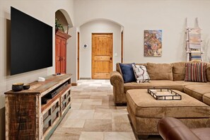 The Great Room is a great room for hanging out to watch your favorite shows on the large flatscreen TV!