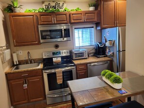 Fully stocked kitchen