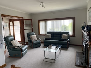 Lounge room with amazing views of Mt Wellington.