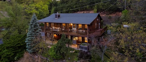 View of the cabin deck and porch