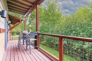 The spacious covered outdoor patio spans the entire unit and is accessible from most rooms.
