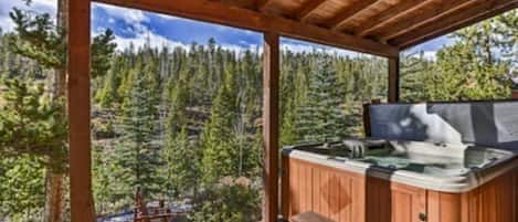 Want to relax in our private hot tub after a long hike or downhill skiing? 