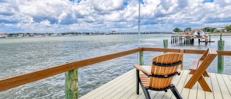 Dolphin View features a deep water dock on the Matanzas River just across from Historic Downtown St. Augustine.