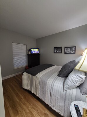 Spacious room with Queen bed and plenty of storage for your stay.