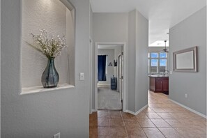 You are greeted with tons of light and space as soon as you open the front door.