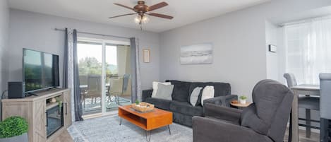 Make lasting memories with loved ones in this inviting condo - gather around the table for a friendly board game competition or snuggle up and enjoy a movie night on the TV in the evenings.