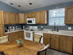 Fully equipped kitchen for your use.