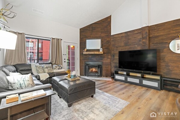 The new leather sofa offers supreme comfort, making it the perfect spot to unwind