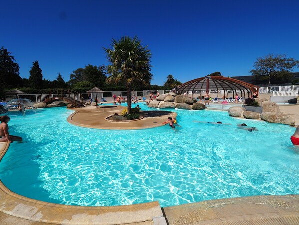Sparkling blue waters and open skies make this pool a perfect spot to unwind.