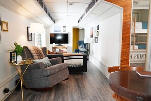 Living area within the train car