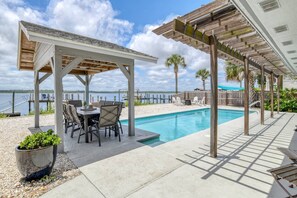 Take advantage of the outdoor space to dine al fresco.