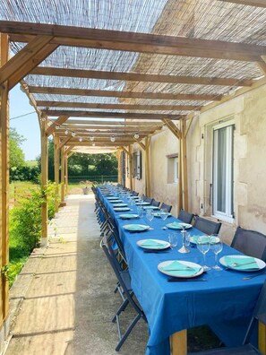 Outdoor banquet area