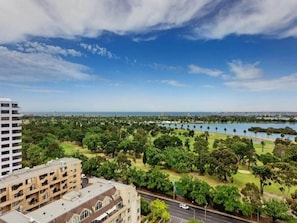 Albert Park Lake (Not the view from the balcony)