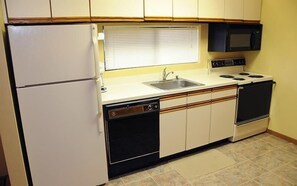 Sink, Refrigerator, Microwave, Oven, Sink Faucet