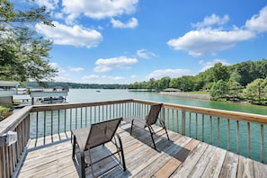 Your private dock has plenty of room to sun, swim, dive, float, boat, kayak, fish, and picnic.
