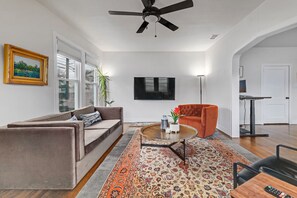 Living room with queen sofa bed