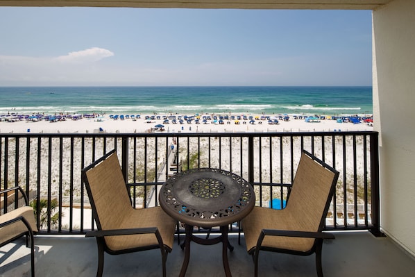 Enjoy Gulf front views from the private balcony