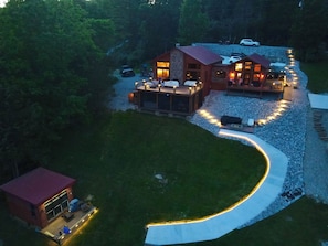 Brand new LED lighted concrete path down to your private dock