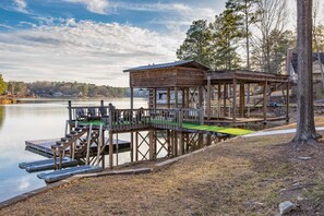 Covered Dock with Jet Ski ports. Large Floating Dock. 