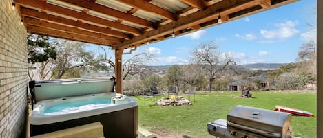 Enjoy the view from the private hot tub