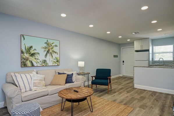 Spacious living area with ample seating.