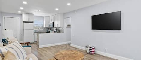 Open concept kitchen and living area