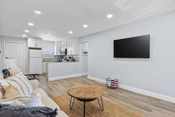 Open concept kitchen and living area