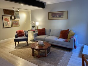 View across living room to hallway.