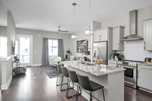 The home has a flowing open concept design to provide ample space for your group to spread out.