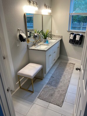 Enjoy a personal spa like bathroom