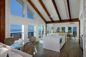 High ceilings with water views